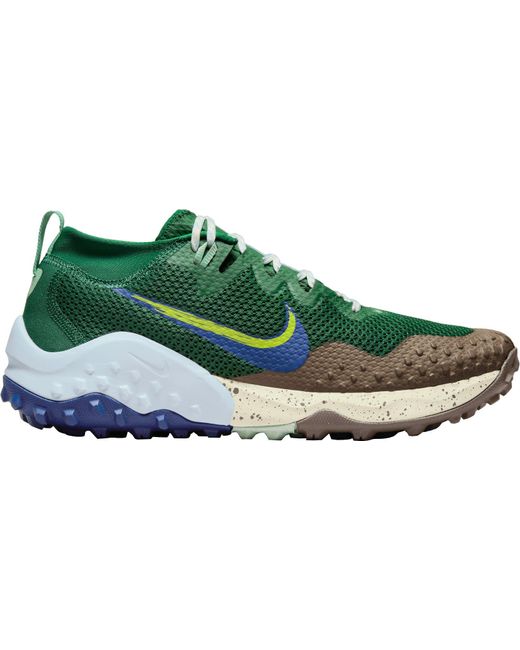 Nike Rubber Wildhorse 7 Trail Running Shoes in Green/White/Blue (Green