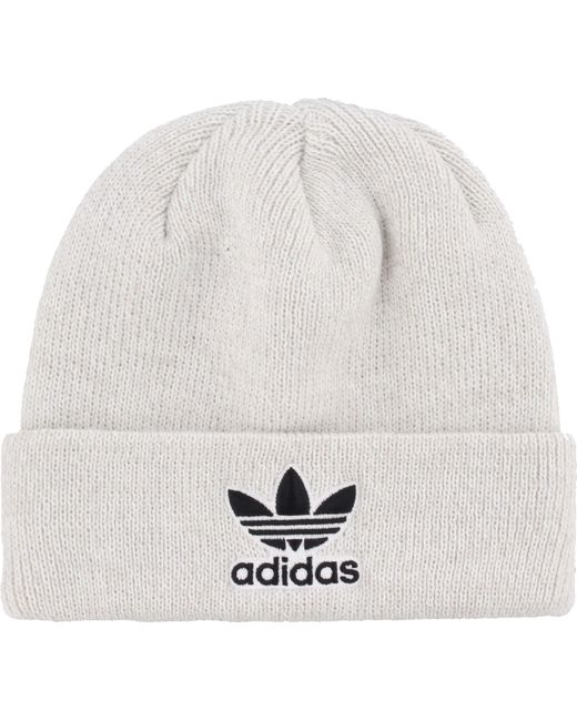 adidas Originals Trefoil Beanie in White for Men - Lyst