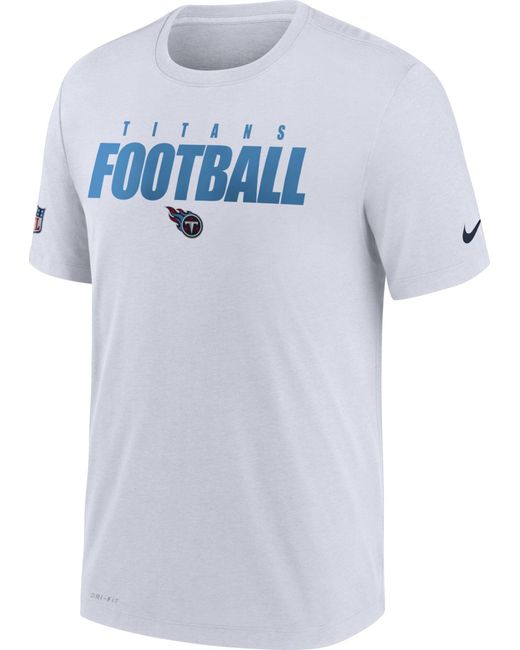 Nike Tennessee Titans Sideline Dri-fit Cotton Football All White T ...
