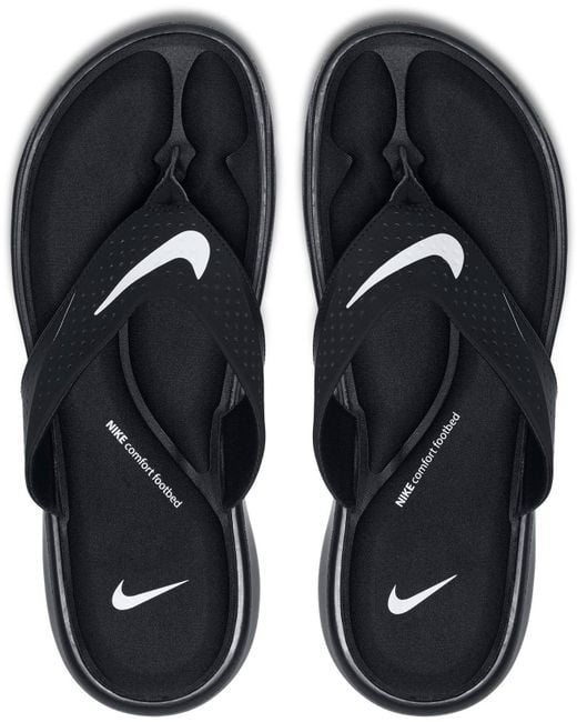 Nike Synthetic Ultra Comfort Thong Flip Flops in Black/White (Black) for Men  | Lyst