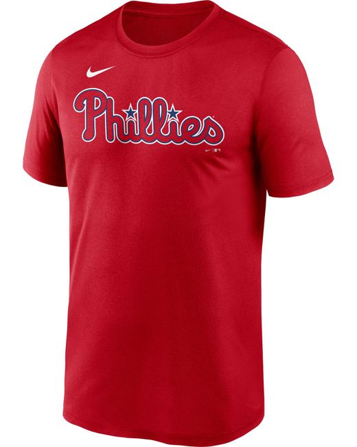 Nike Philadelphia Phillies Red Wordmark Legend T-shirt for Men - Lyst