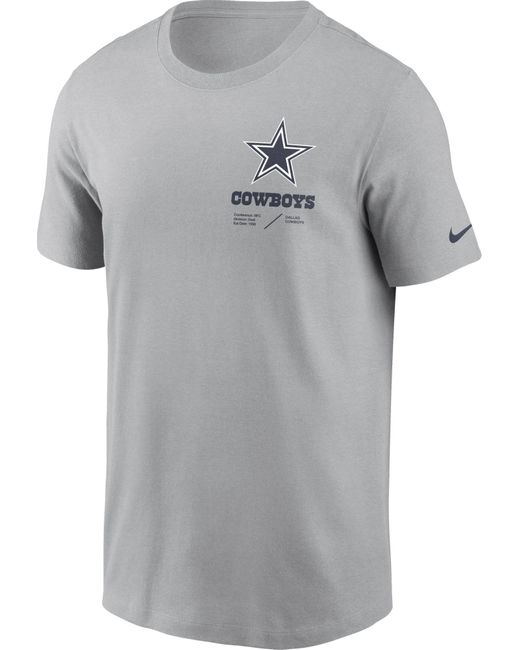 Nike Dallas Cowboys Sideline Dri-fit Team Issue Long Sleeve Grey T ...