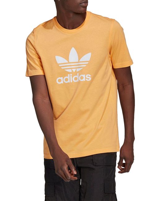 adidas Trefoil T-shirt in Orange for Men - Lyst