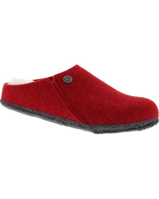 Birkenstock Zermatt Shearling Clog Slipper in Red - Save 61% | Lyst