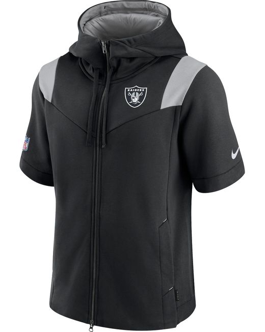 Nike Las Vegas Raiders Sideline Showout Full-zip Short-sleeve Hoodie in ...