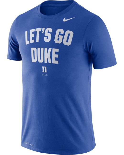 Nike Duke Blue Devils Duke Blue Dri-fit 'let's Go Duke' T-shirt for Men ...
