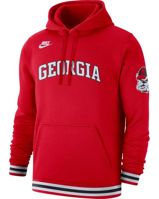 Nike Bulldogs Red Retro Fleece Pullover Hoodie for Men Lyst