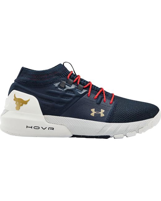 Under Armour Project Rock 2 Training Shoes in Navy/White/Gold (Blue) for  Men | Lyst
