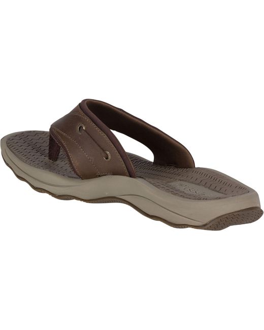 Sperry Top-Sider Leather Outer Banks Flip-flops in Brown for Men - Lyst