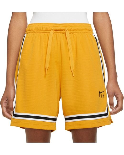 Nike Synthetic Fly Crossover Basketball Shorts in Yellow Lyst