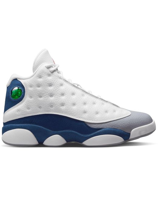 Nike Leather Air 13 Retro Basketball Shoes in White/Grey/Blue (Blue) Lyst