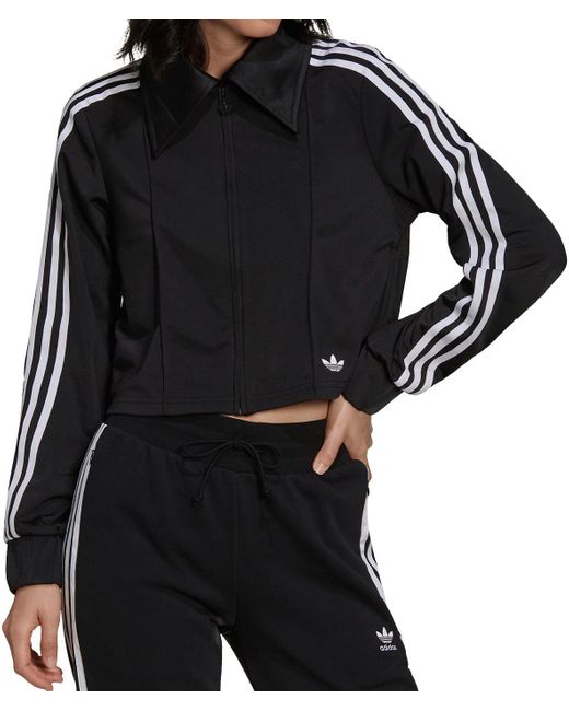 adidas Cropped Track Jacket in Black Lyst
