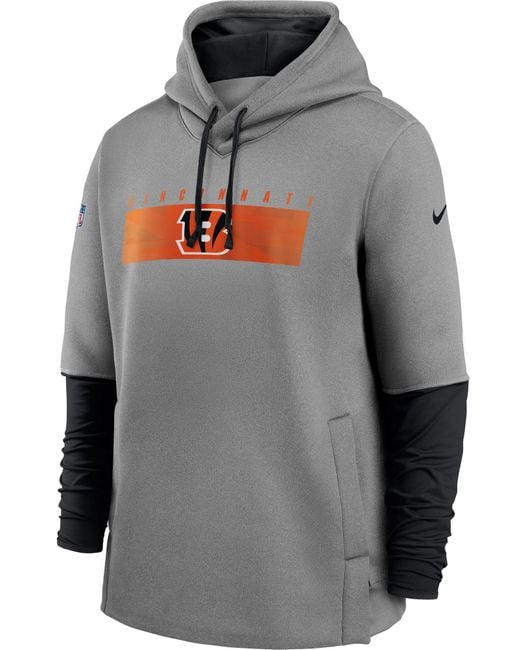 Nike Synthetic Cincinnati Bengals Sideline Therma-fit Heavy Hoodie in Gray for Men - Lyst