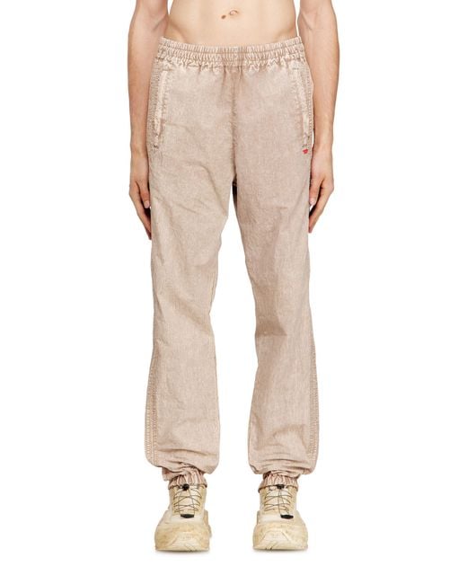 DIESEL Natural Washed Nylon Pants With Side Bands for men
