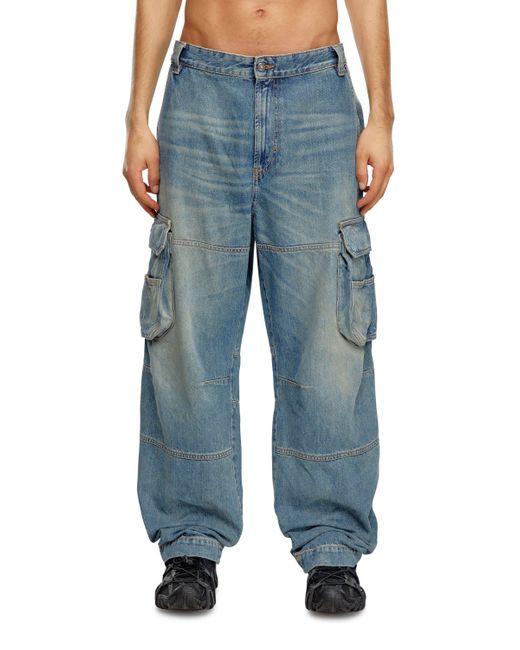 DIESEL Blue Straight Jeans for men