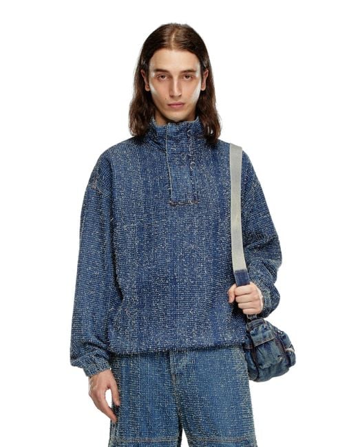 DIESEL Blue Pulloverjacke aus Bouclé-Denim