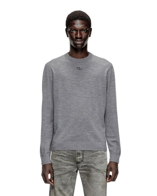 Jersey De Lana Con Logotipo Recortado DIESEL de hombre de color Gray