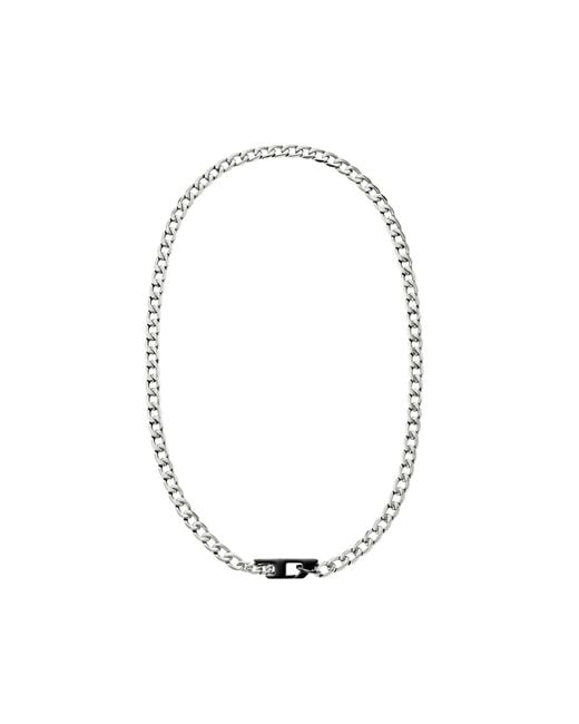DIESEL Blue Two-Tone Stainless Steel Chain Necklace