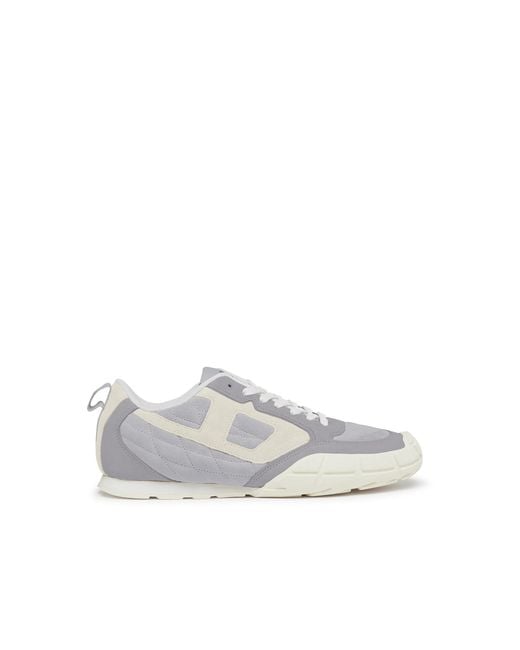DIESEL White S-Pagodha-Quilted Suede Sneakers for men