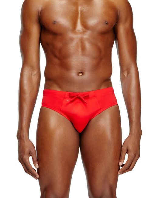 DIESEL Red Swim Briefs With Logo Back for men