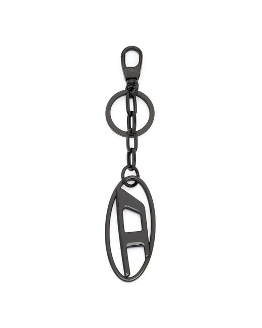 DIESEL Black Schlüsselanhänger aus Metall mit Logo-Plakette