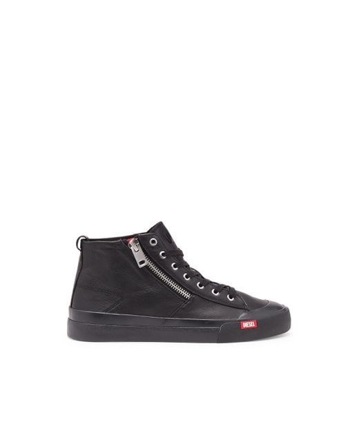 DIESEL Black S-Athos Zip-High-Top Sneakers for men