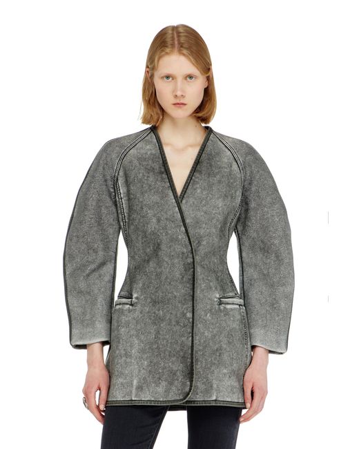 DIESEL Gray Cardigan Jacket With Cocoon Sleeves