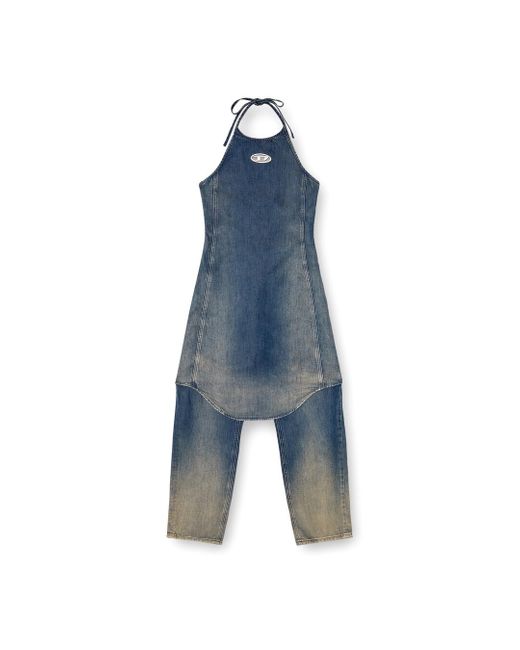 DIESEL Blue Halter Jumpsuit