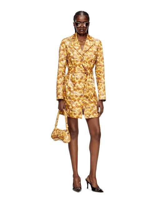 DIESEL Metallic Trench Coat With Duck Print