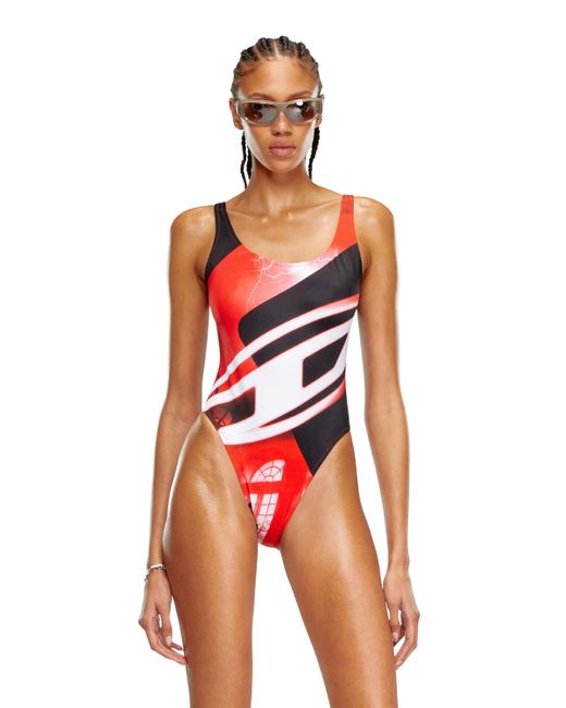 DIESEL Red Swimsuit With Oval D Poster Print