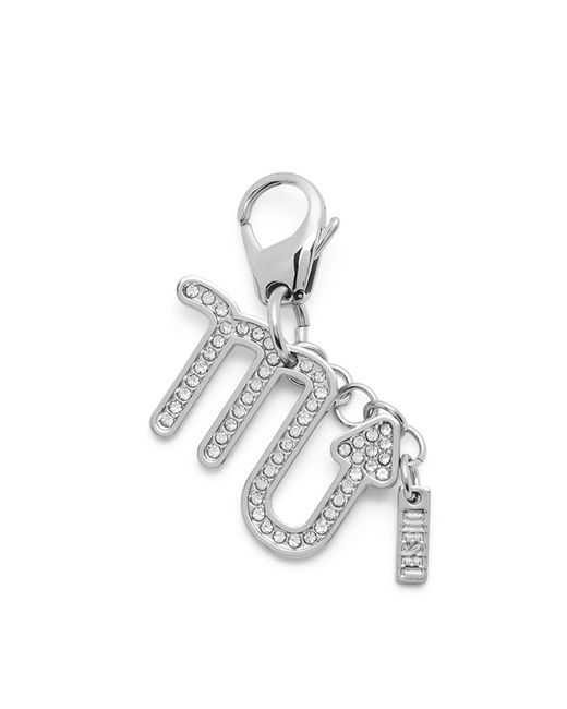 DIESEL White Metal Scorpio Charm With Rhinestones