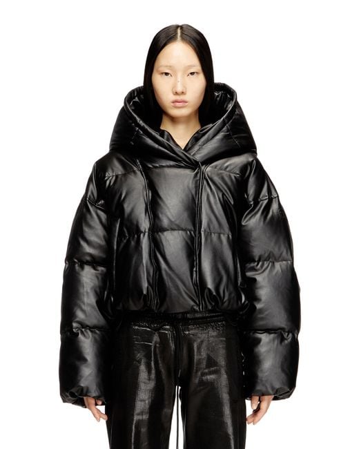 DIESEL Black Hooded Puffer Jacket
