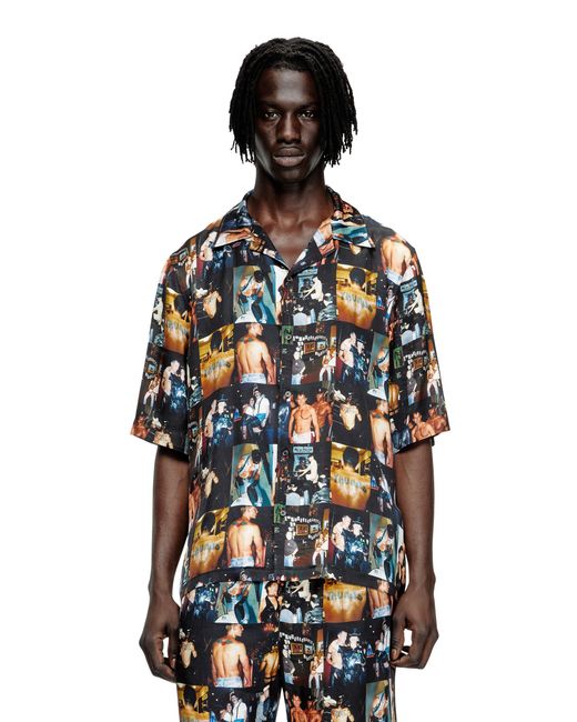 Chemise bowling avec imprimés graphiques DIESEL en coloris Blue