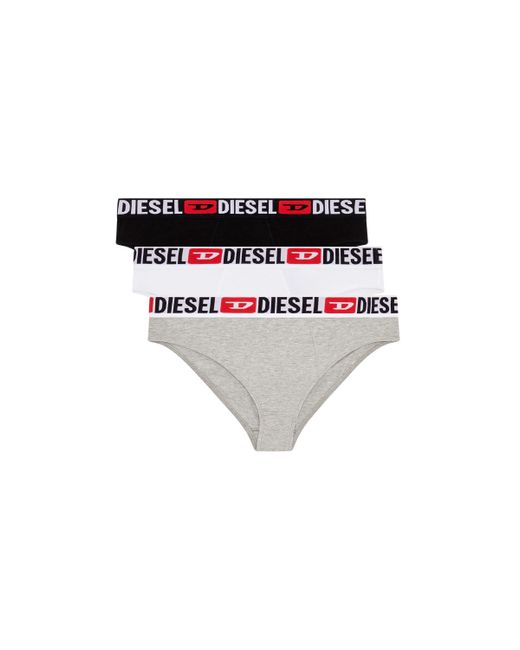 DIESEL Multicolor Three-pack Ribbed High-waisted Briefs