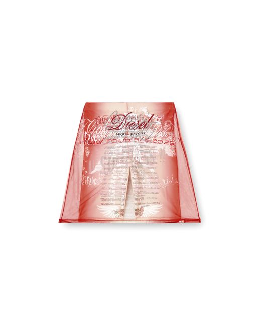 DIESEL Layered Skirt With Lyrics Print