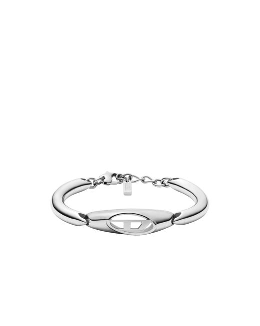 DIESEL White Stainless Steel Bangle Bracelet