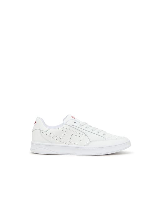 S-Dakota-Sneakers en cuir avec logo perforé DIESEL pour homme en coloris White