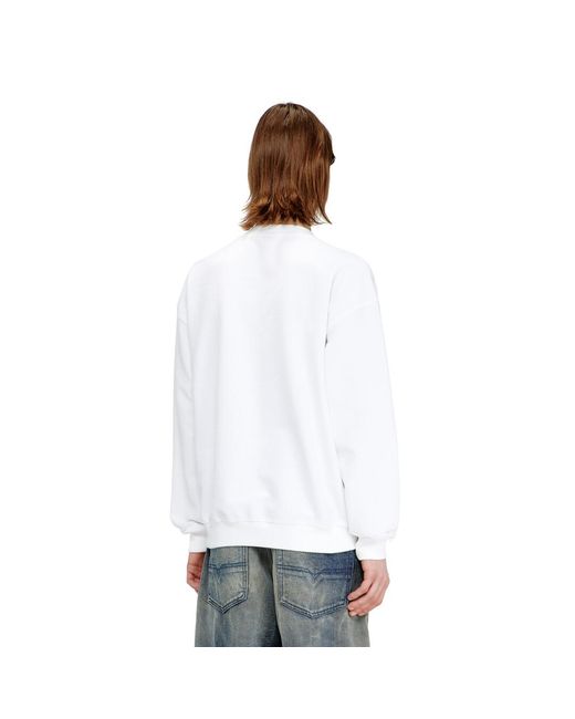 DIESEL White Sweatshirt With Devorèe Floating Threads for men