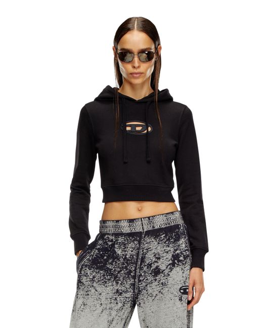 DIESEL Hoodie With Cut Out Oval D Logo in Black Lyst UK