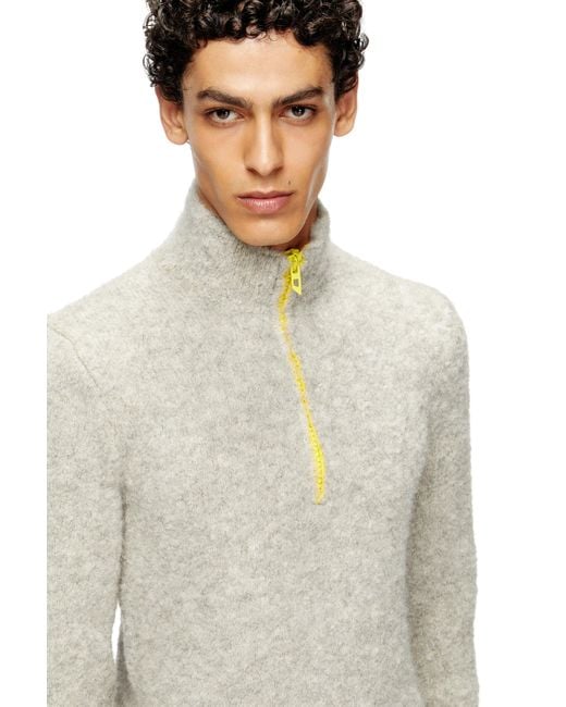 メンズ DIESEL Half-Zip Jumper With Contrast Interior Natural