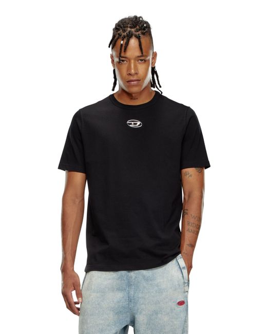 DIESEL T Shirt With Metallic Oval D in Black for Men Lyst UK