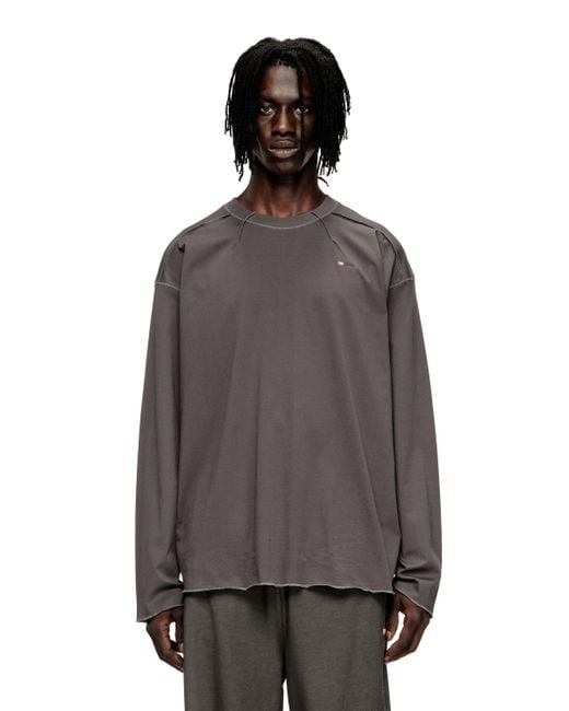 メンズ DIESEL 長袖Tシャツ Brown