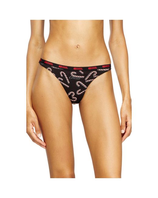 DIESEL Pink Three-Pack Thongs With Candy Cane Print