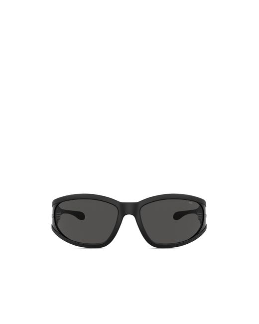 DIESEL Black Sonnenbrille aus acetat mit rechteckigen gläsern