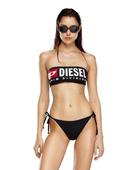 DIESEL Black Printed Bikini Top