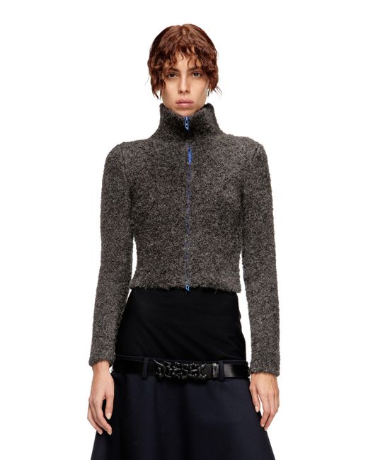 DIESEL Zip Cardigan With Contrast Interior Black