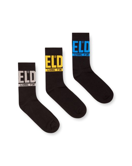 DIESEL White 3-Pack Of Logo Cuff Socks for men