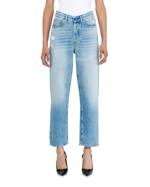 DIESEL Blue Regular Jeans High Waist 1981 D-Went, Light, Button Fly