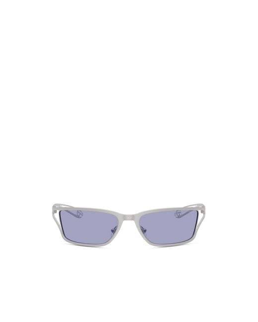 DIESEL White Rectangle Sunglasses