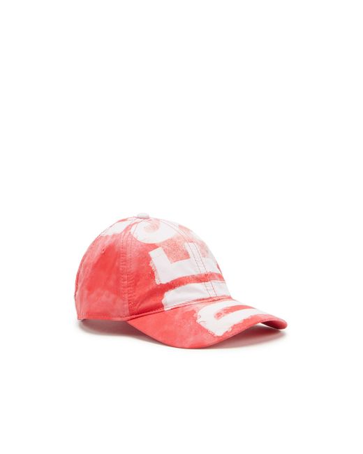 DIESEL Pink Nylon Baseball Cap With Super Logo for men